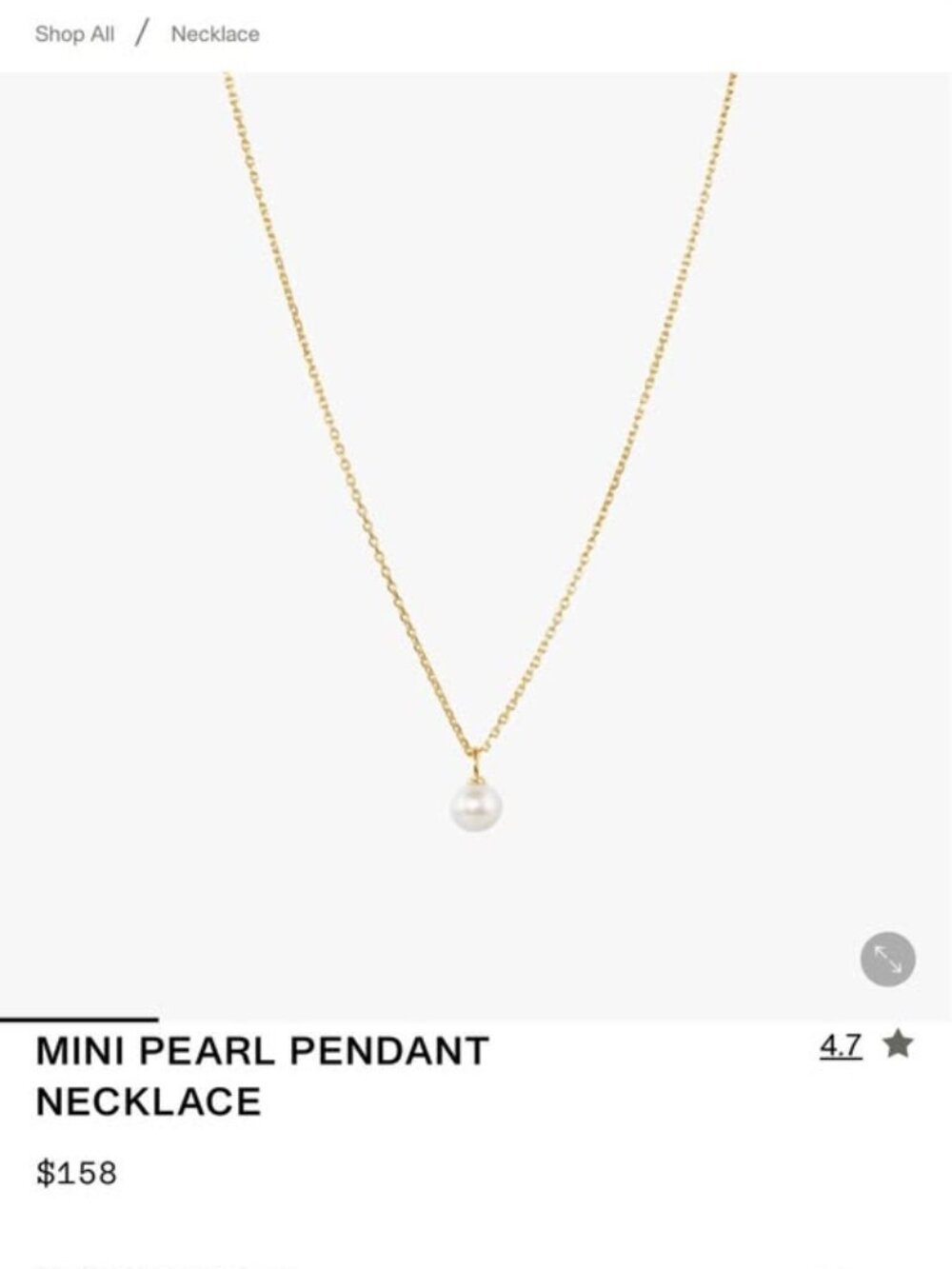 Mejuri Mini Pearl Pendant Necklace